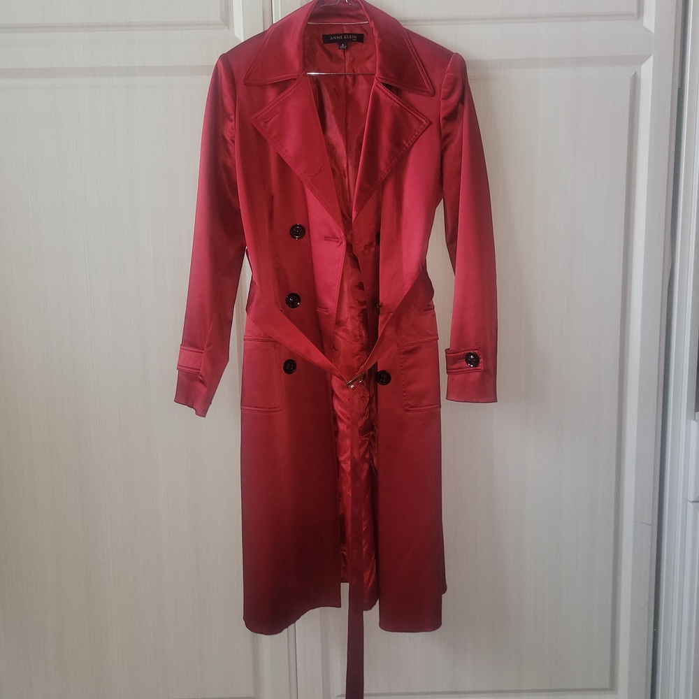 Anne Klein Vibrant Red Satin Jacket